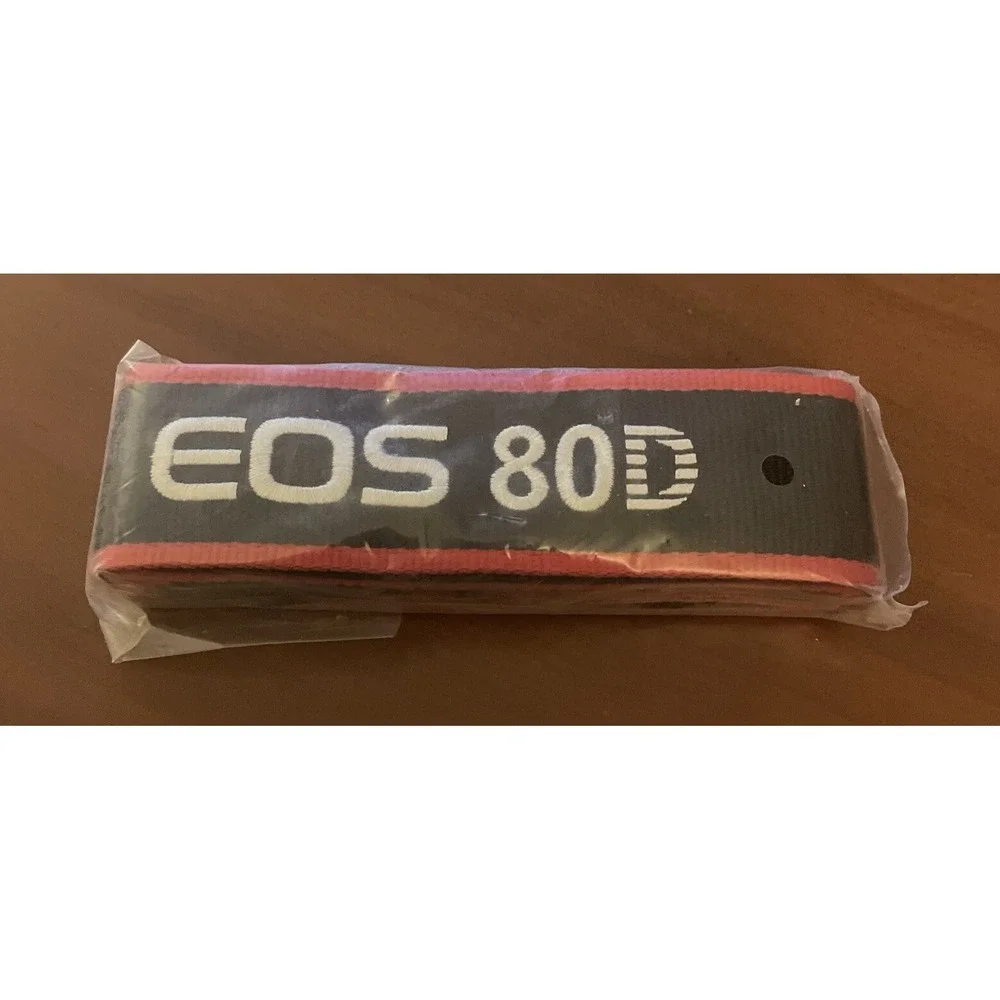 Canon EOS 80D Genuine Black / Red / White Camera Neck Strap NEW